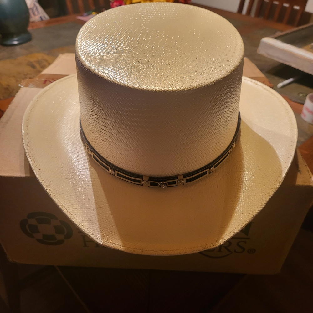 American Hat Makers Cream Western Hat with Black Band